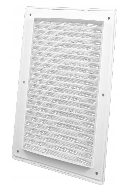 Luxury White Duo Smart Louvre Vent with Fly Mesh, 90mm x 240mm
