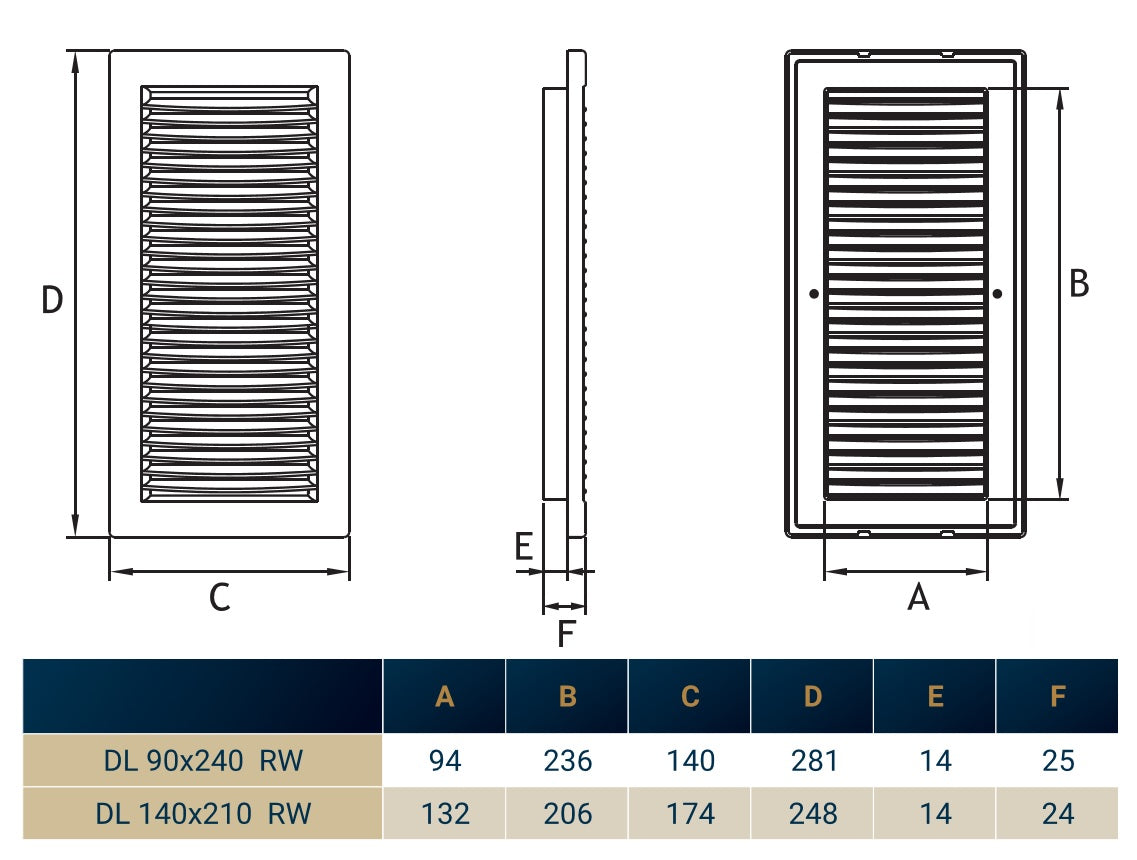 Luxury White Duo Smart Louvre Vent with Fly Mesh, 90mm x 240mm