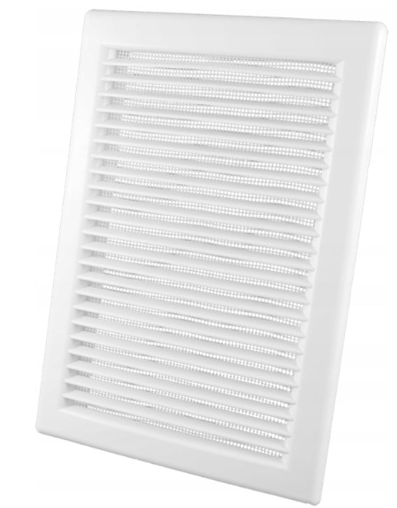 Luxury White Duo Smart Louvre Vent with Fly Mesh, 90mm x 240mm
