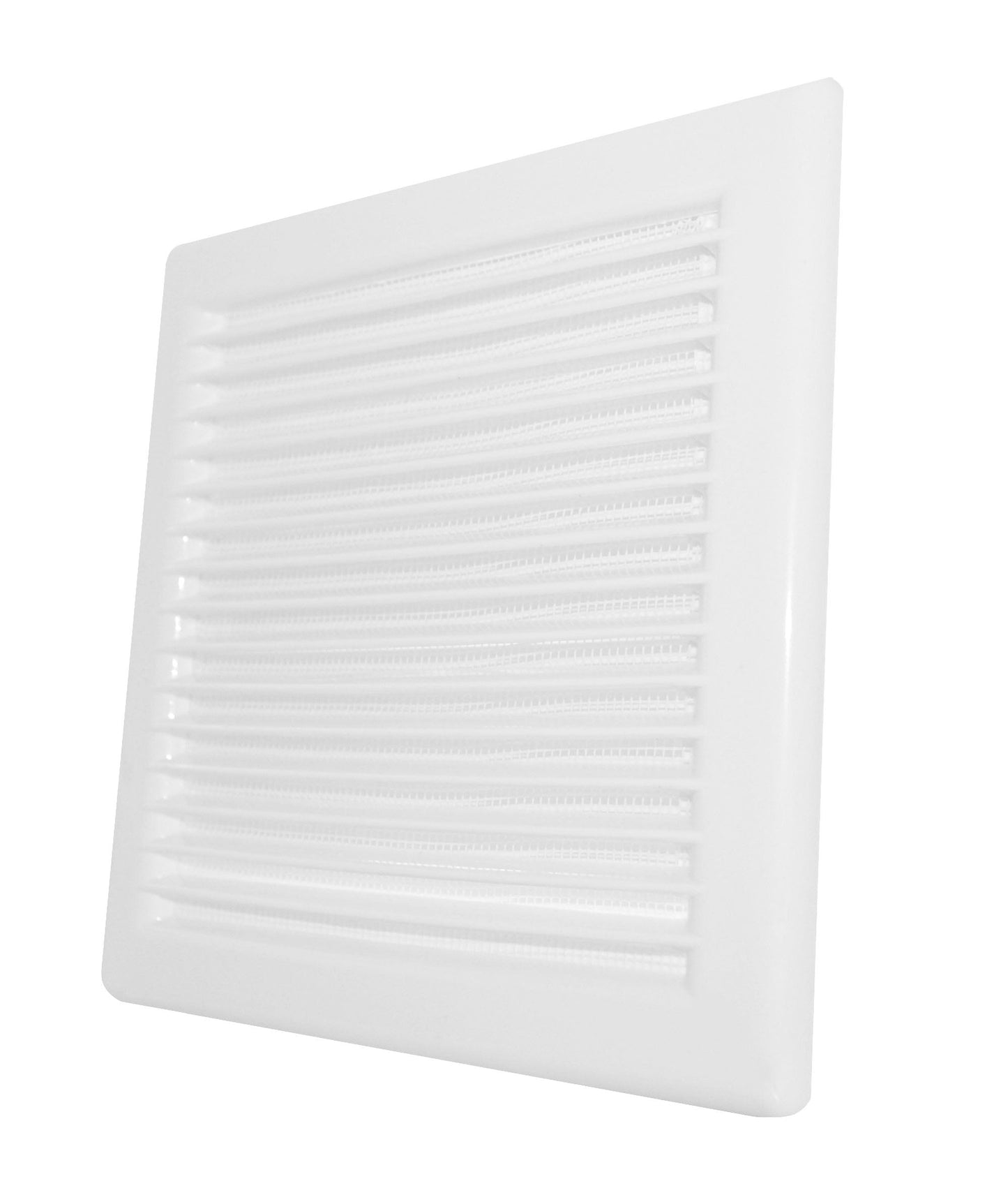 Luxury White Duo Smart Louvre Vent with Fly Mesh, 125mm x 125mm