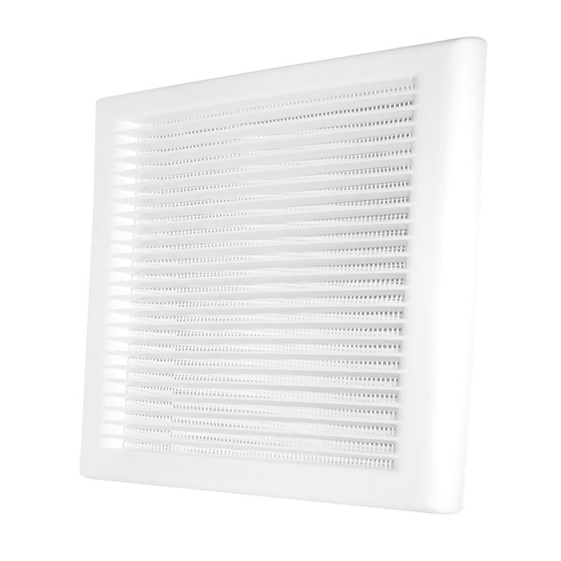 Luxury White Duo Smart Louvre Vent with Fly Mesh, 125mm x 125mm