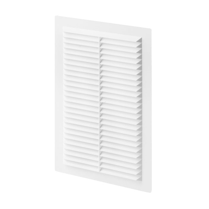 White Louvre Vent with Fly Screen, 170mm x 240mm