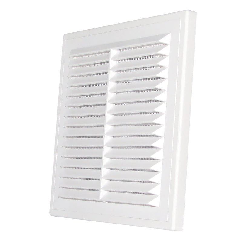 White Louvre Vent with Fly Screen, 150mm x 150mm