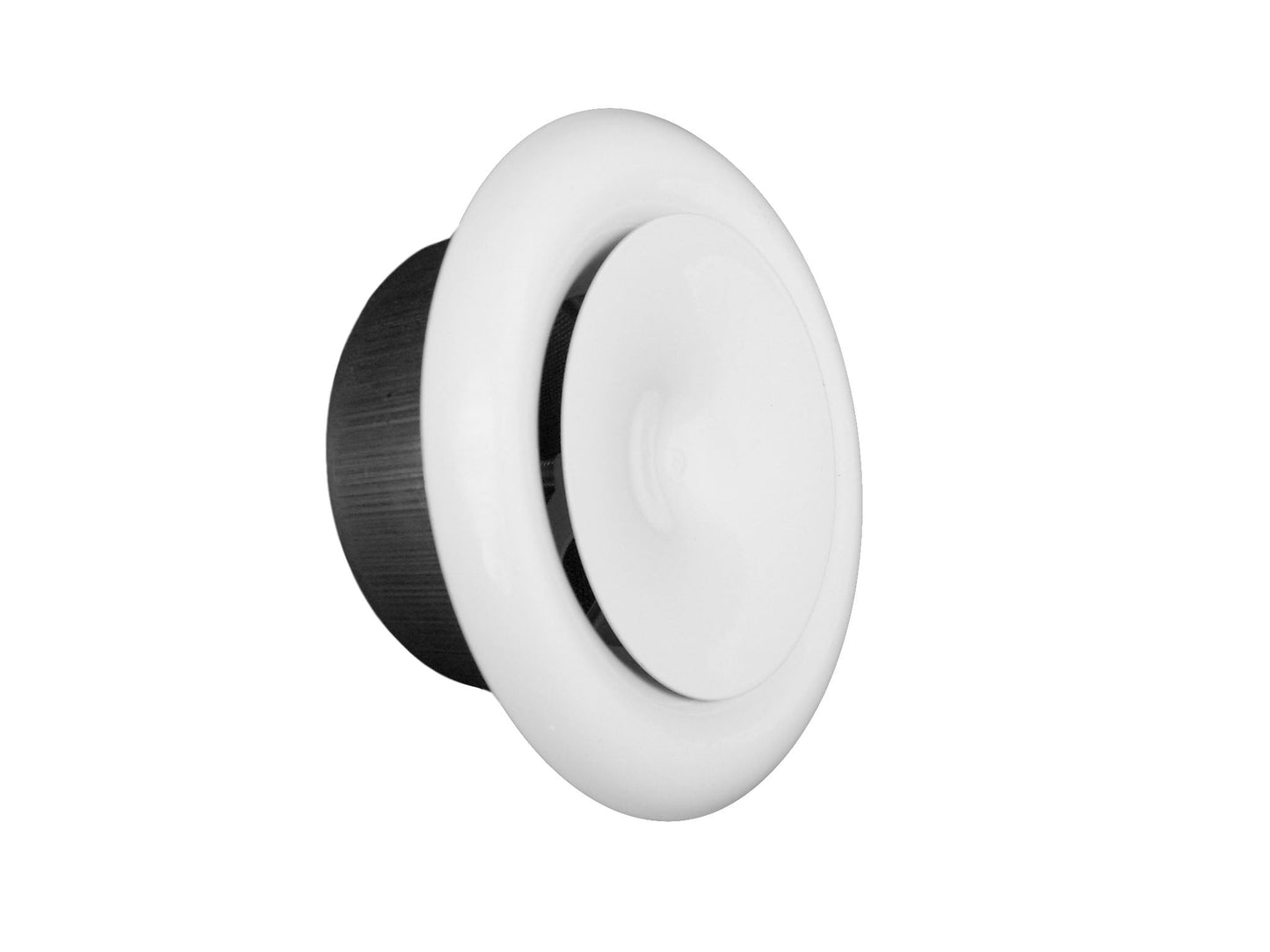White Metal Anemostat Exhaust Ceiling Valve, 125mm