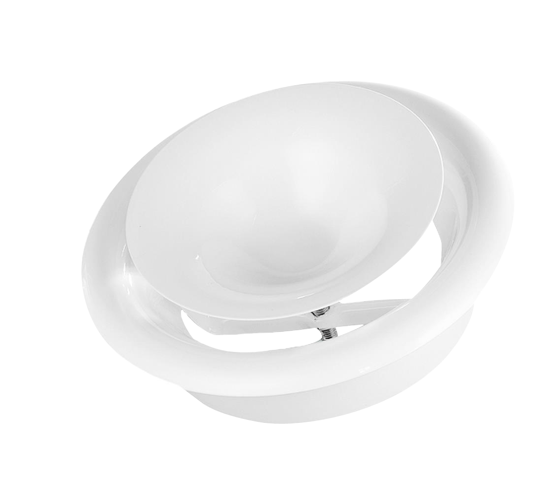 White Anemostat Intake Ceiling Valve, 100mm