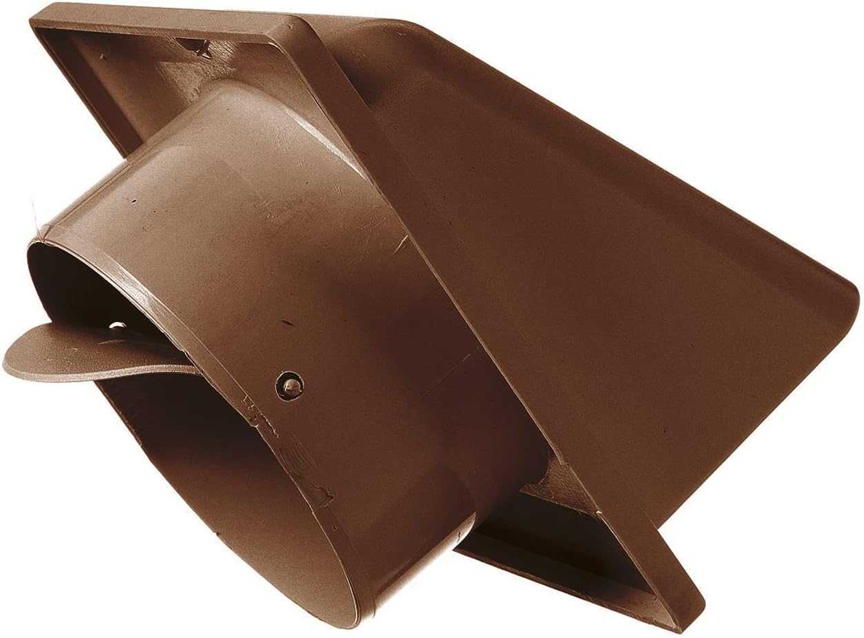 Brown External Louvre Vent with Hood, 100mm x 100mm