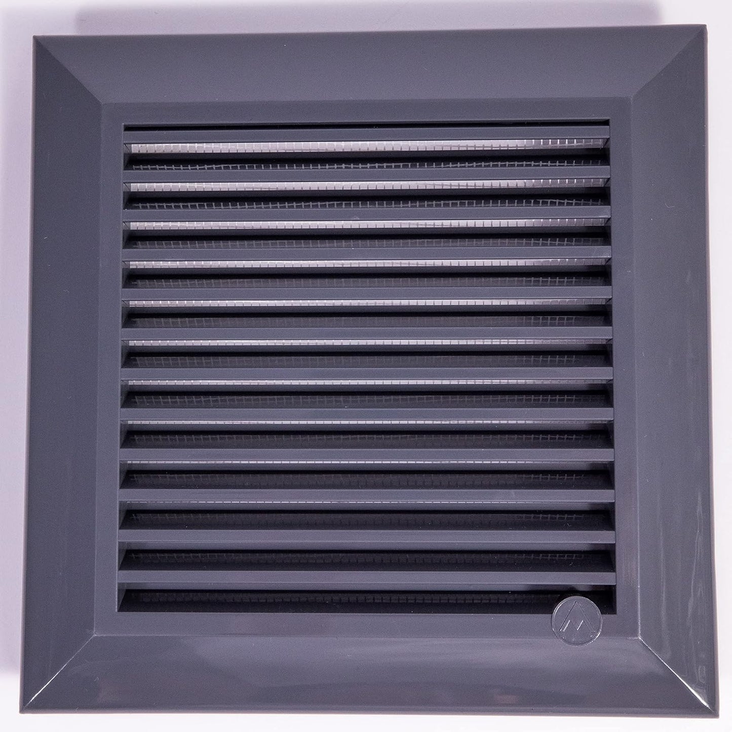 Grey Duo Smart Louvre Vent with Fly Mesh, 135mm x 135mm