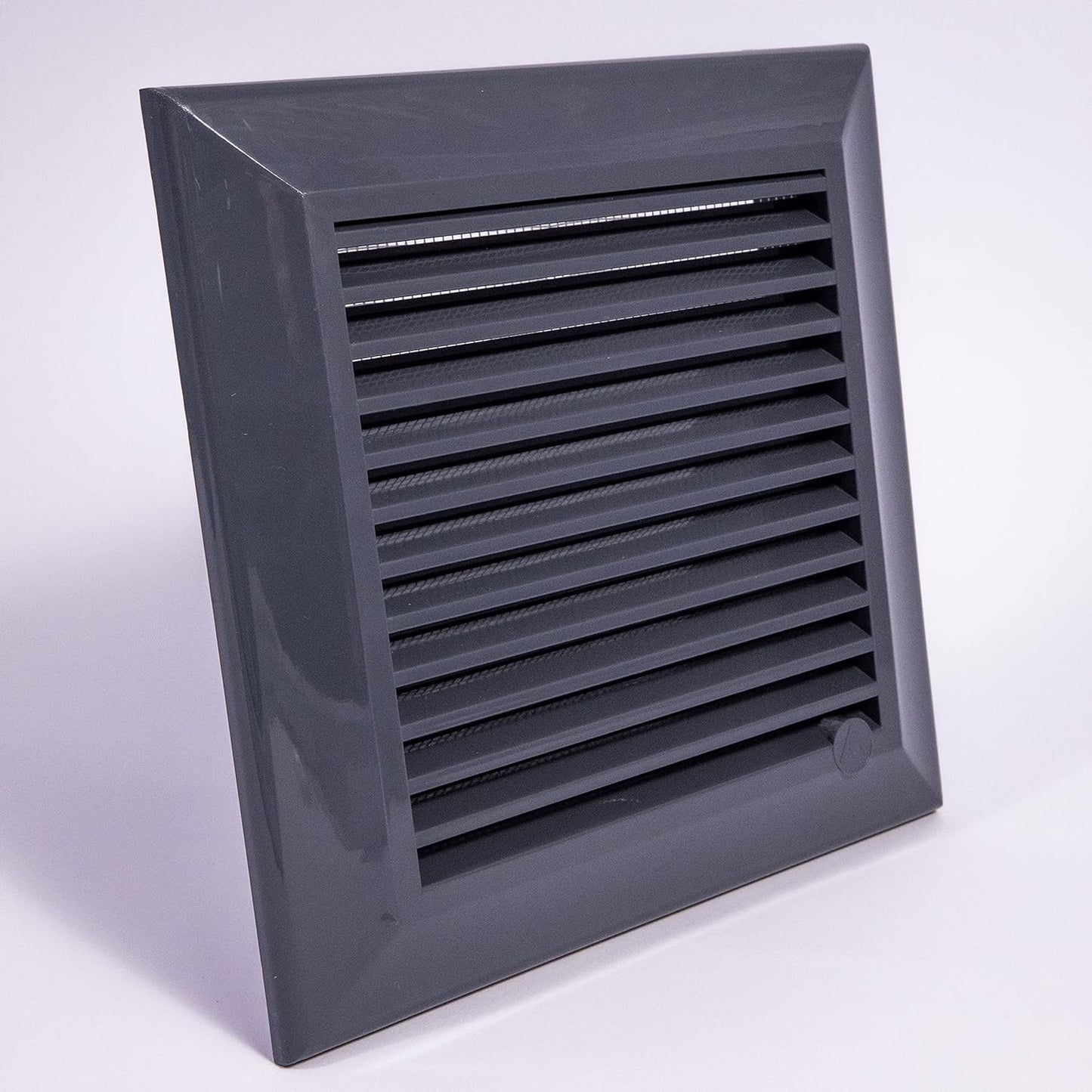 Grey Duo Smart Louvre Vent with Fly Mesh, 135mm x 135mm