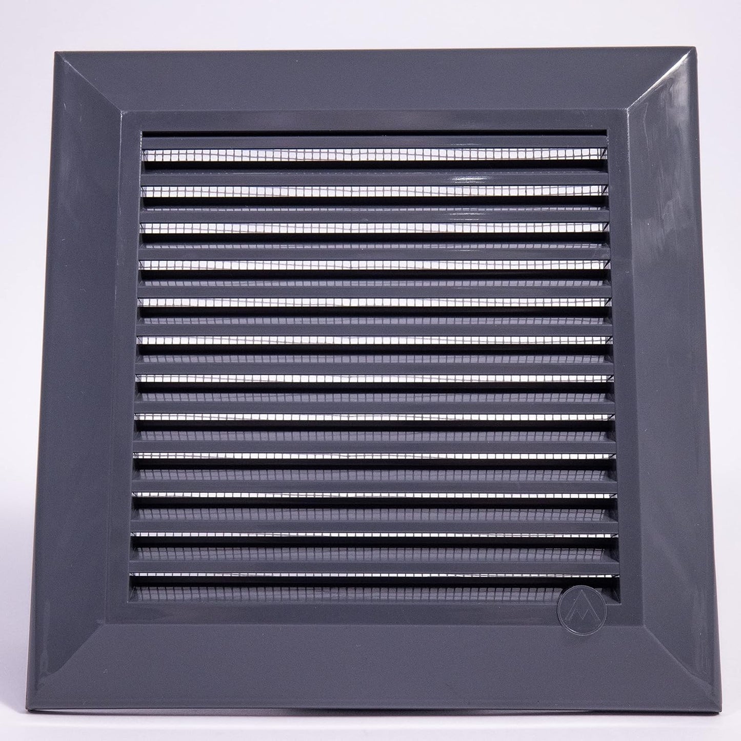 Grey Duo Smart Louvre Vent with Fly Mesh, 135mm x 135mm