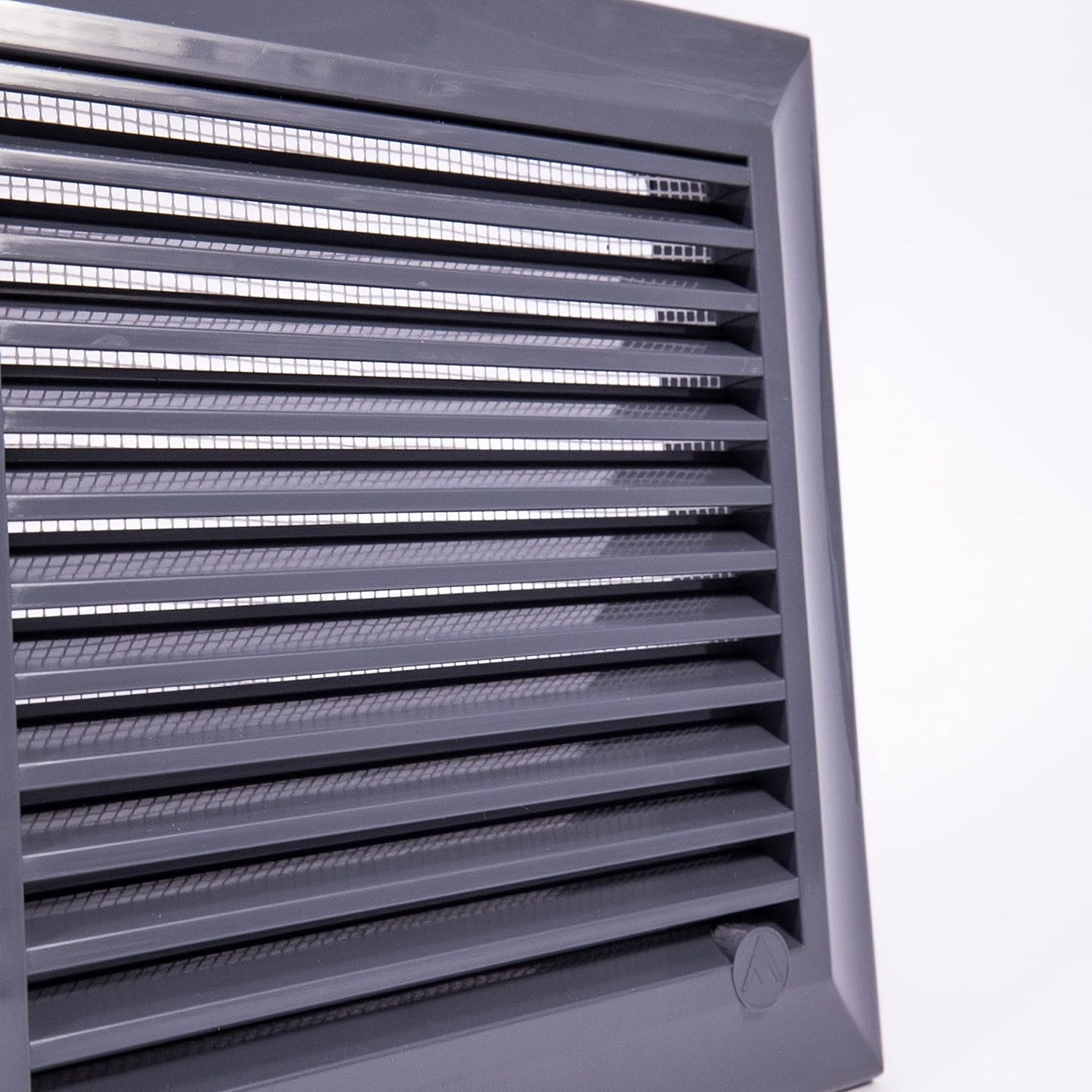 Grey Duo Smart Louvre Vent with Fly Mesh, 135mm x 135mm