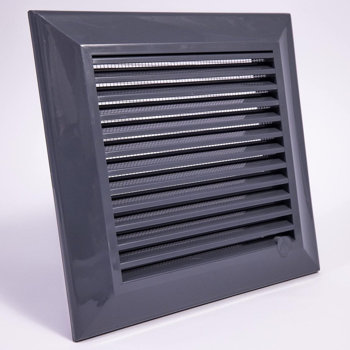 Grey Duo Smart Louvre Vent with Fly Mesh, 135mm x 135mm