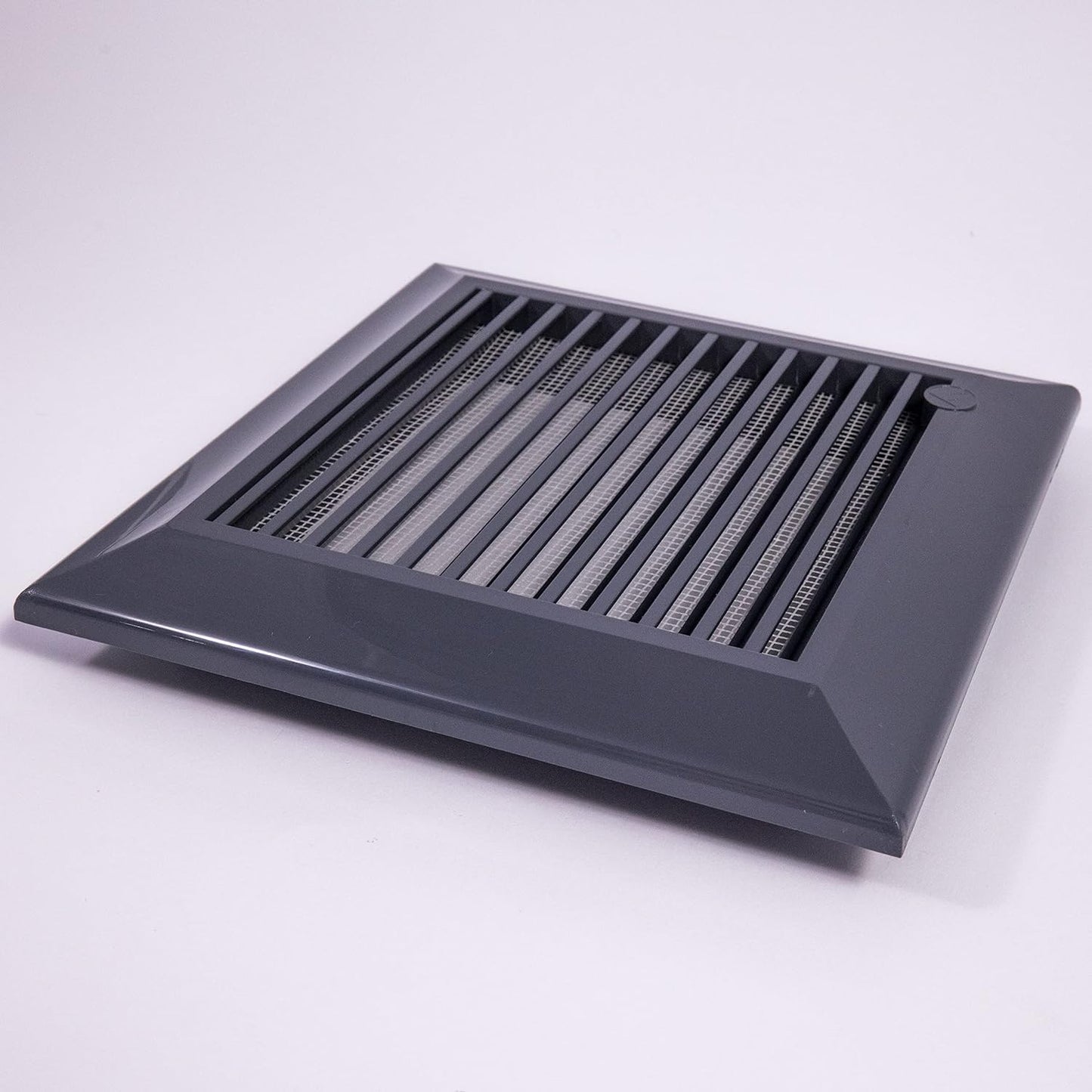 Grey Duo Smart Louvre Vent with Fly Mesh, 135mm x 135mm
