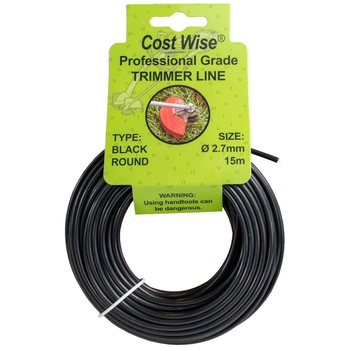 15m Black Rounded Trimmer Line, 2.7mm