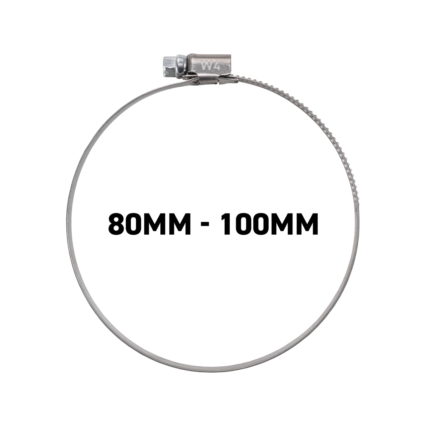 W4 Stainless Steel Hose Clips, 80mm - 100mm