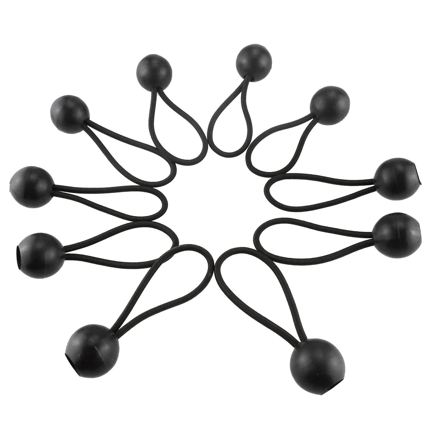 Mixed Size Pack of 30 Black Bungee Balls, 4"/ 6"/ 10"