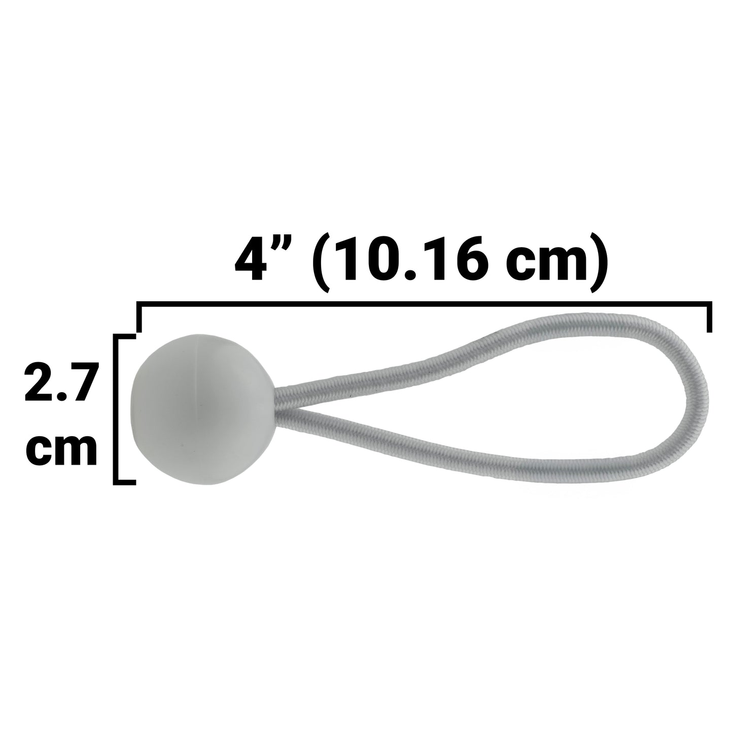 4" White Bungee Balls, (x60)
