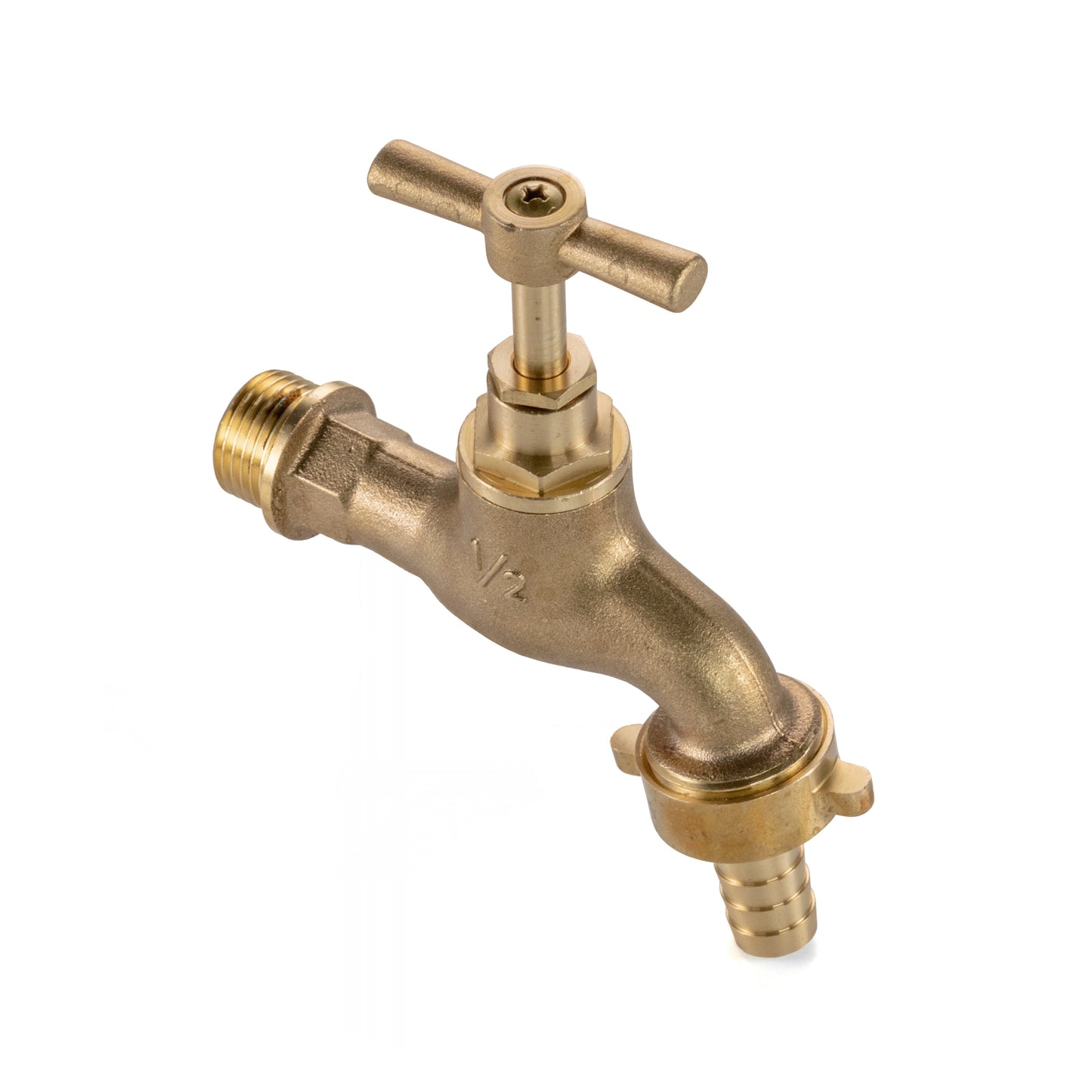 Brass Barbed Single Turn Bib Tap, 1/2" BSP