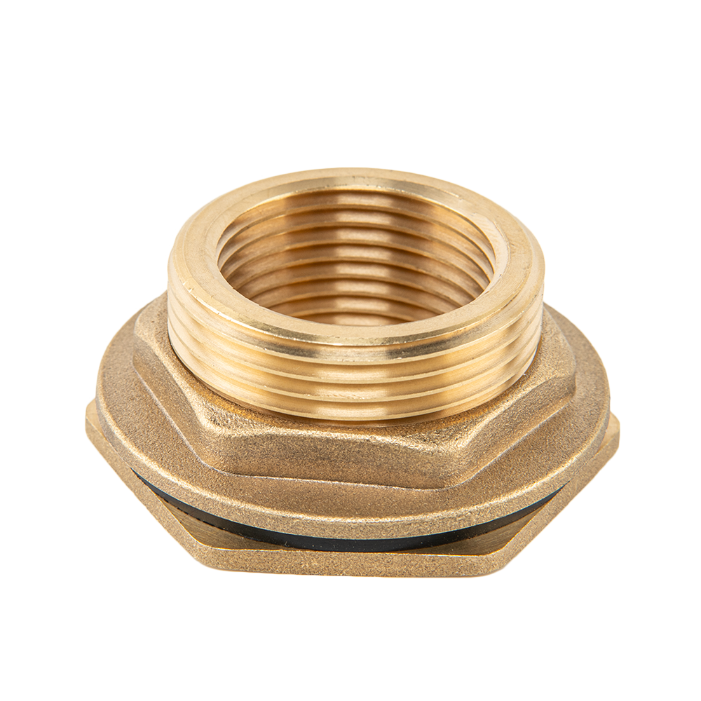 Brass Water Butt Tank Adapter, 1.25" BSPM to 1" BSPF