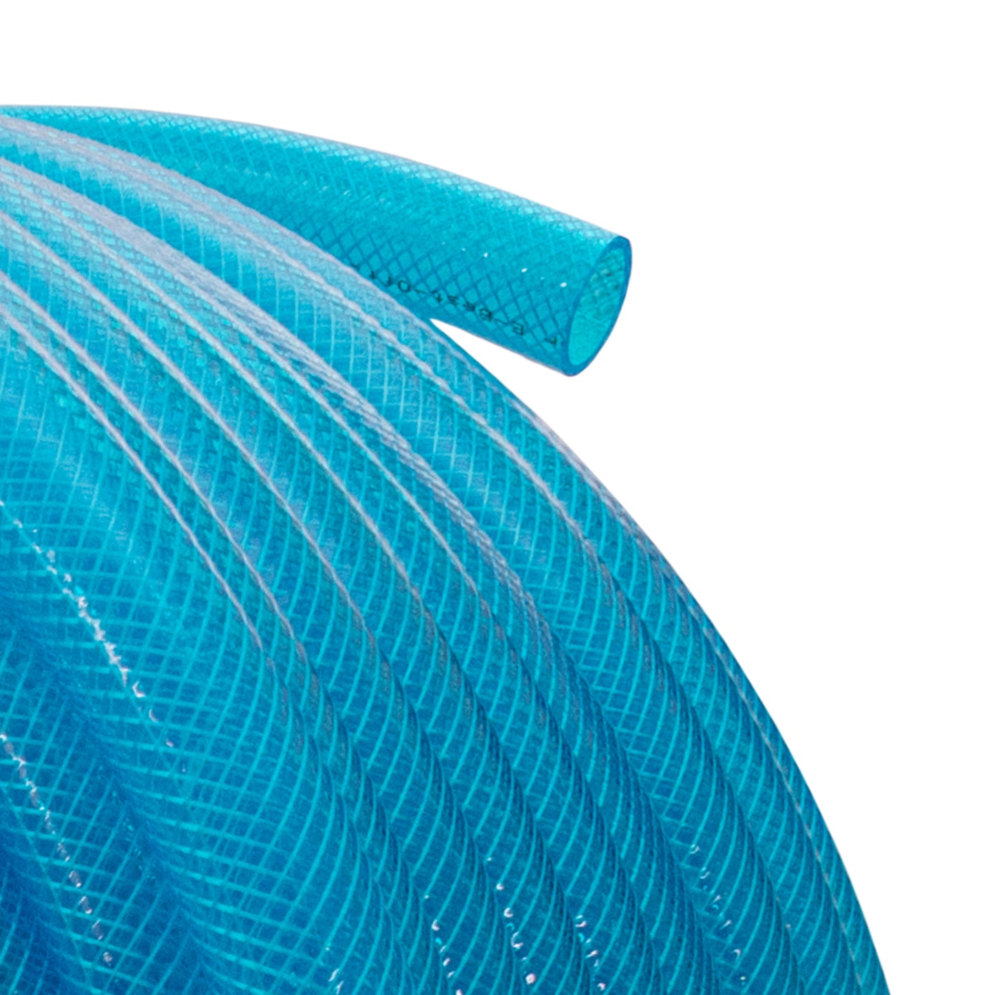 19mm Braided PVC Fuel Tech Hose, Transparent Blue