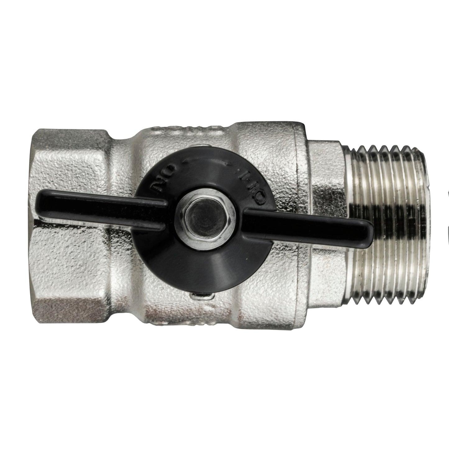 Male to Female Nickel Plated Brass Butterfly Valve, 1/2"