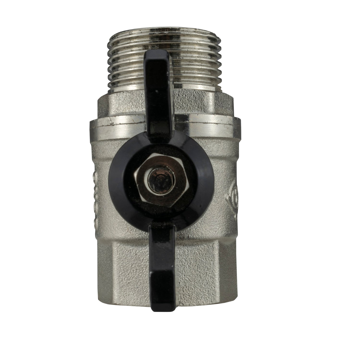 Male to Female Nickel Plated Brass Butterfly Valve, 1"
