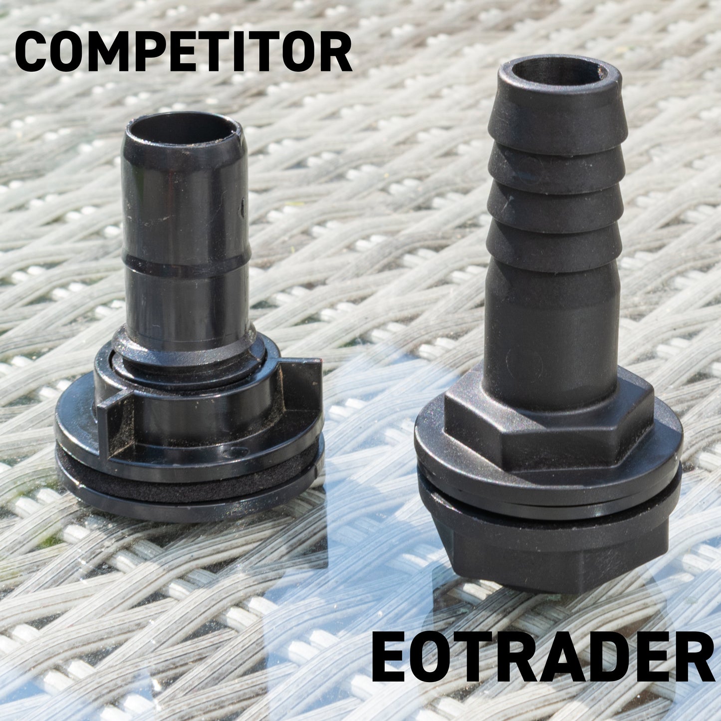Water Butt Overflow Adapter with Nut & Washer, 3/4"