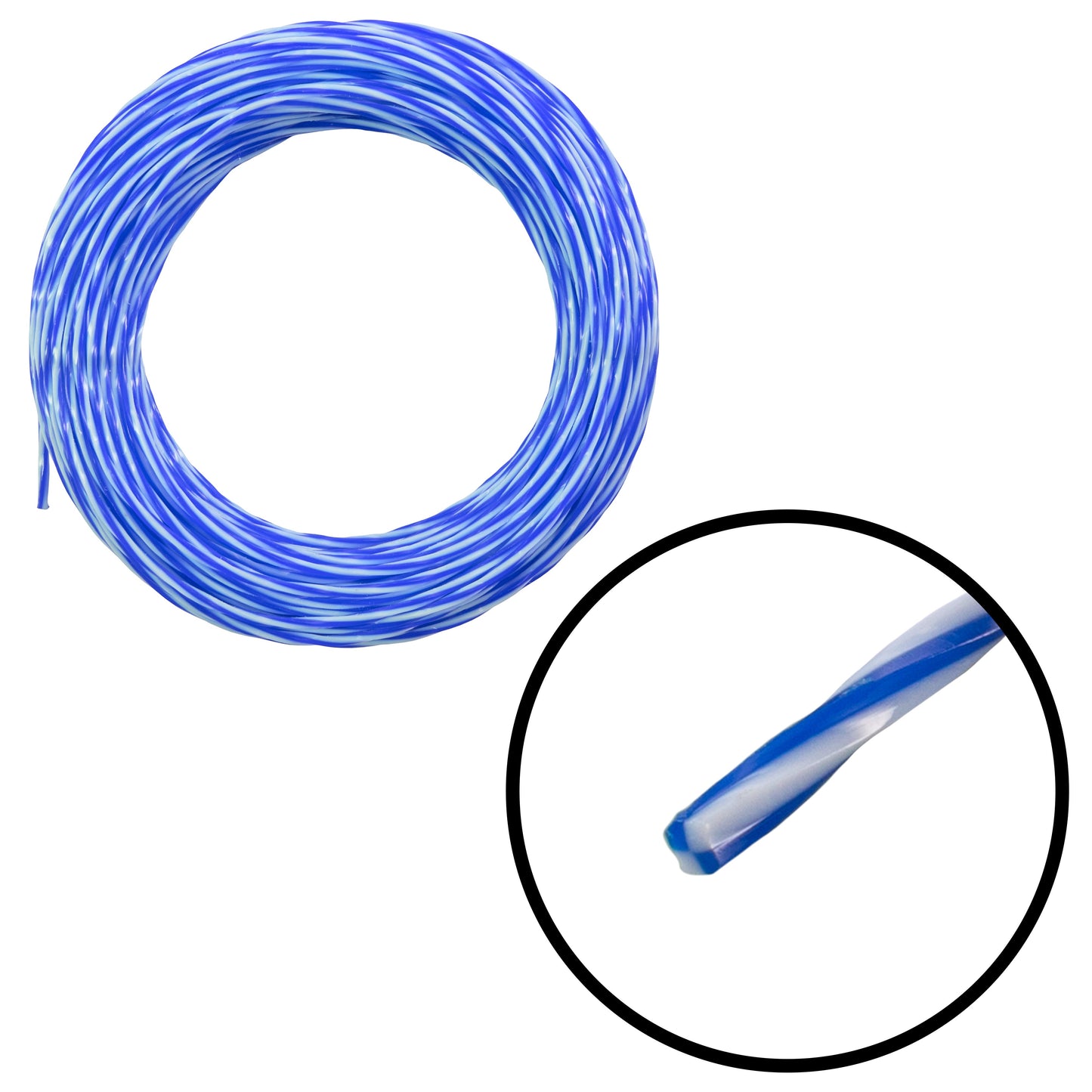15m Dual Core Twisted Blue Chess Trimmer Line, 2mm
