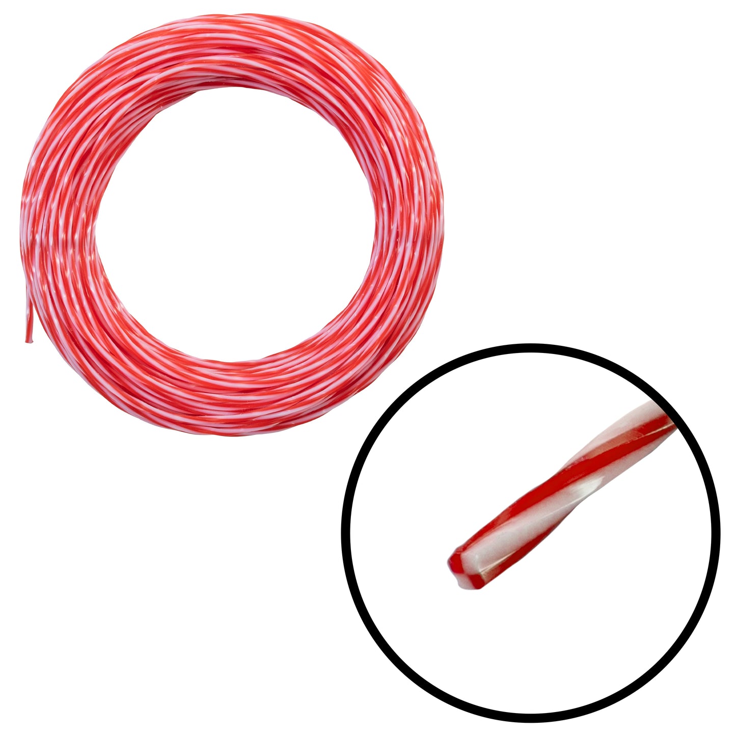 15m Dual Core Twisted Red Chess Trimmer Line, 1.6mm
