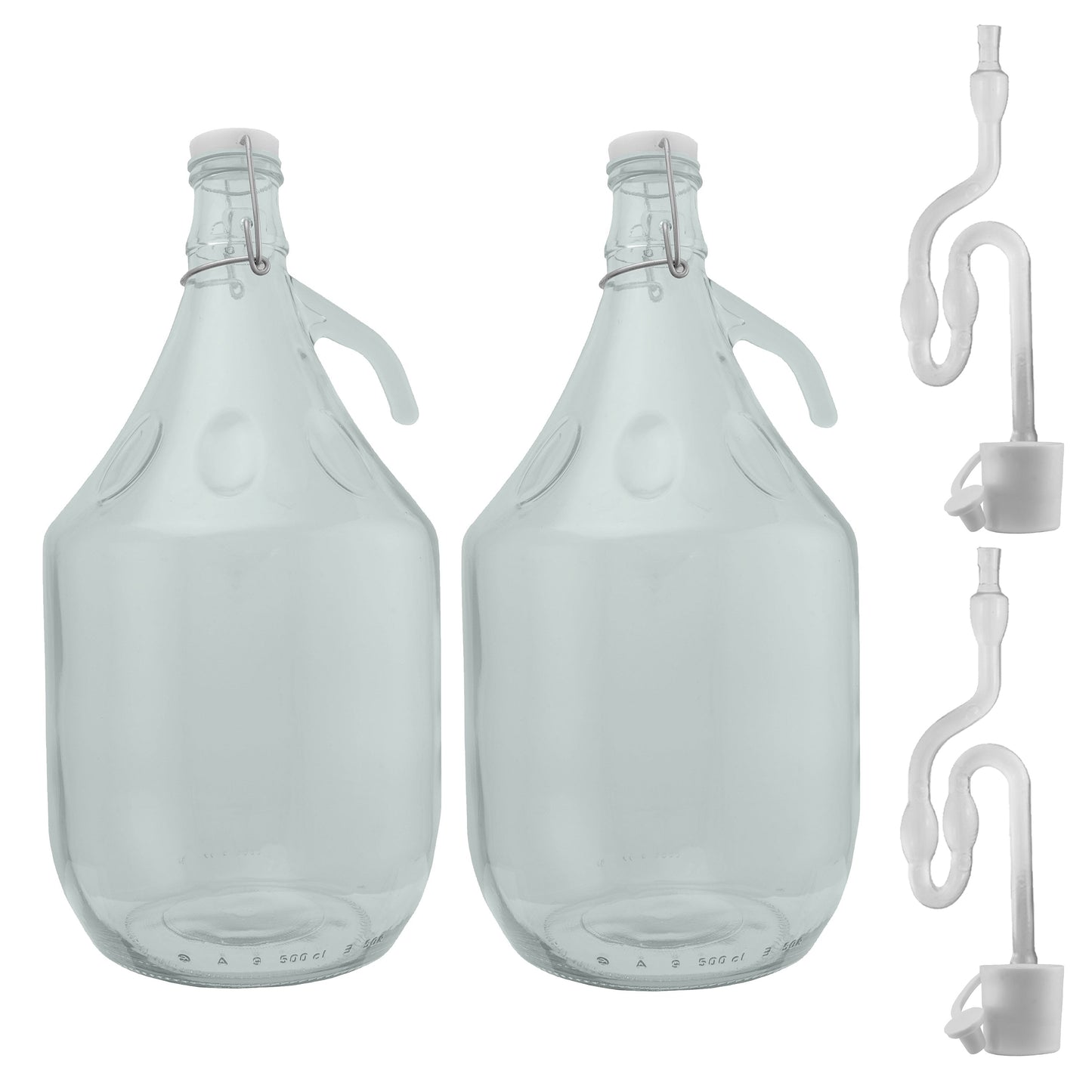 5L Glass Demijohns with Swing-top Caps, Airlocks & Bungs, Box of 2