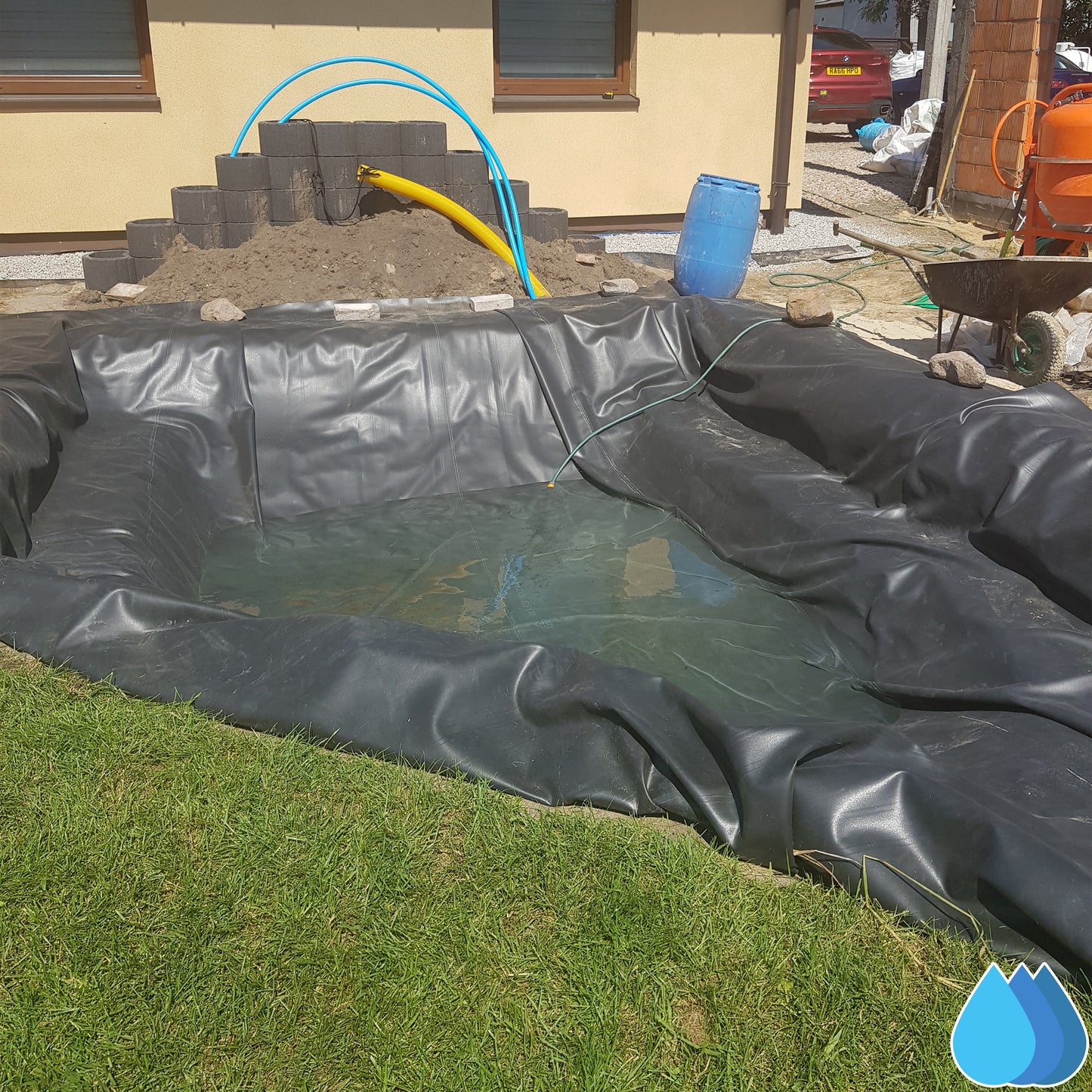 10m x 10m EPDM Rubber Pond Liner, 900 GSM