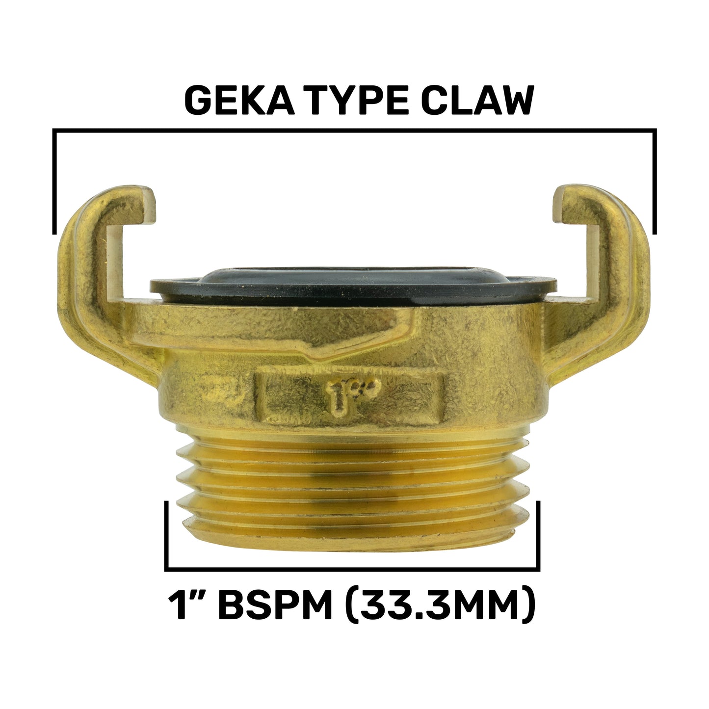 Brass GEKA Style Claw Hose Connector, 1" BSPM