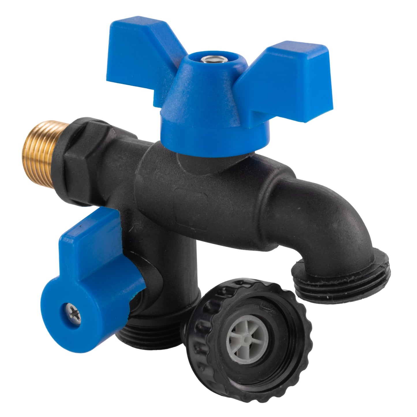 Nylon Quick Connector Dual Outlet Bib Tap, 1/2" BSP