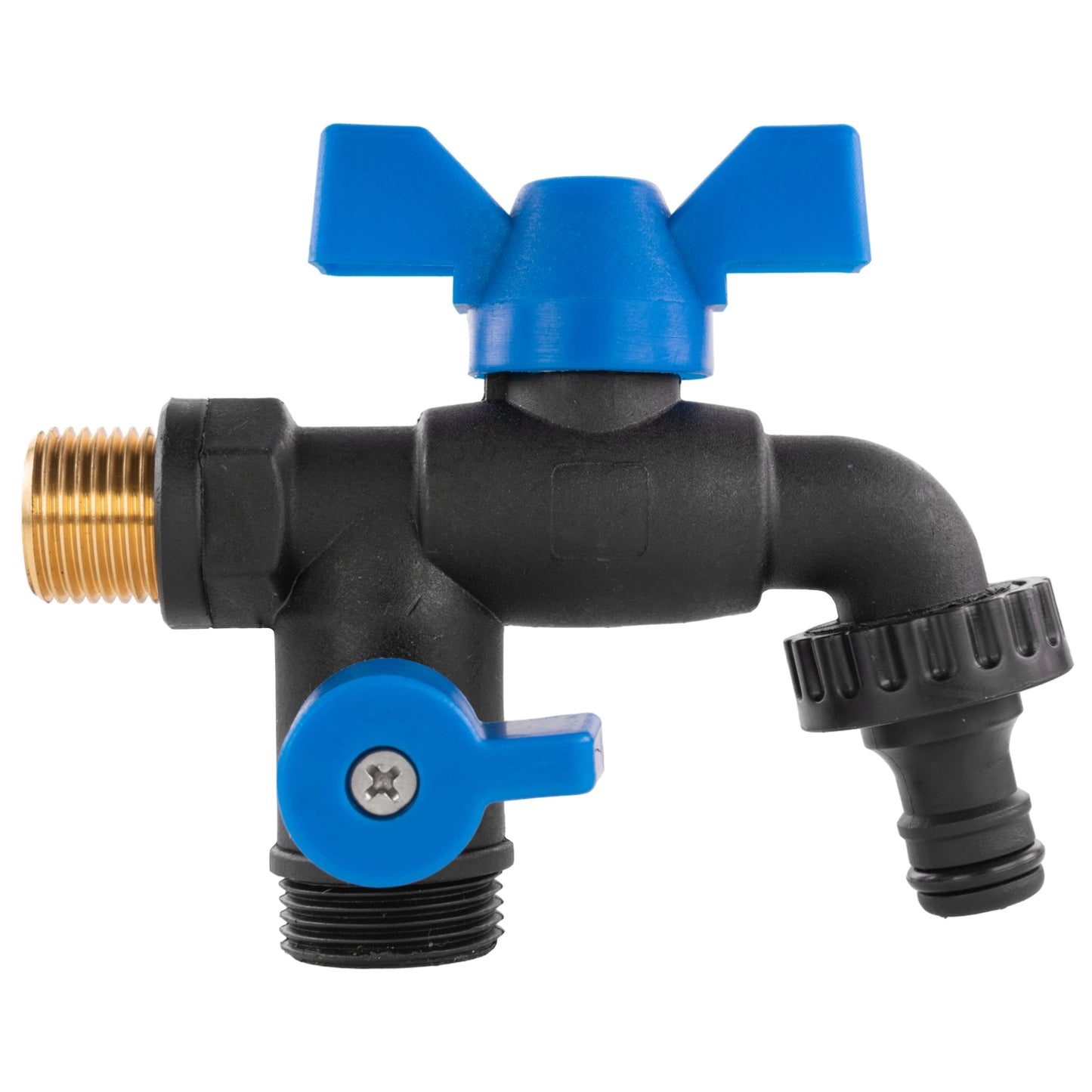 Nylon Quick Connector Dual Outlet Bib Tap, 1/2" BSP