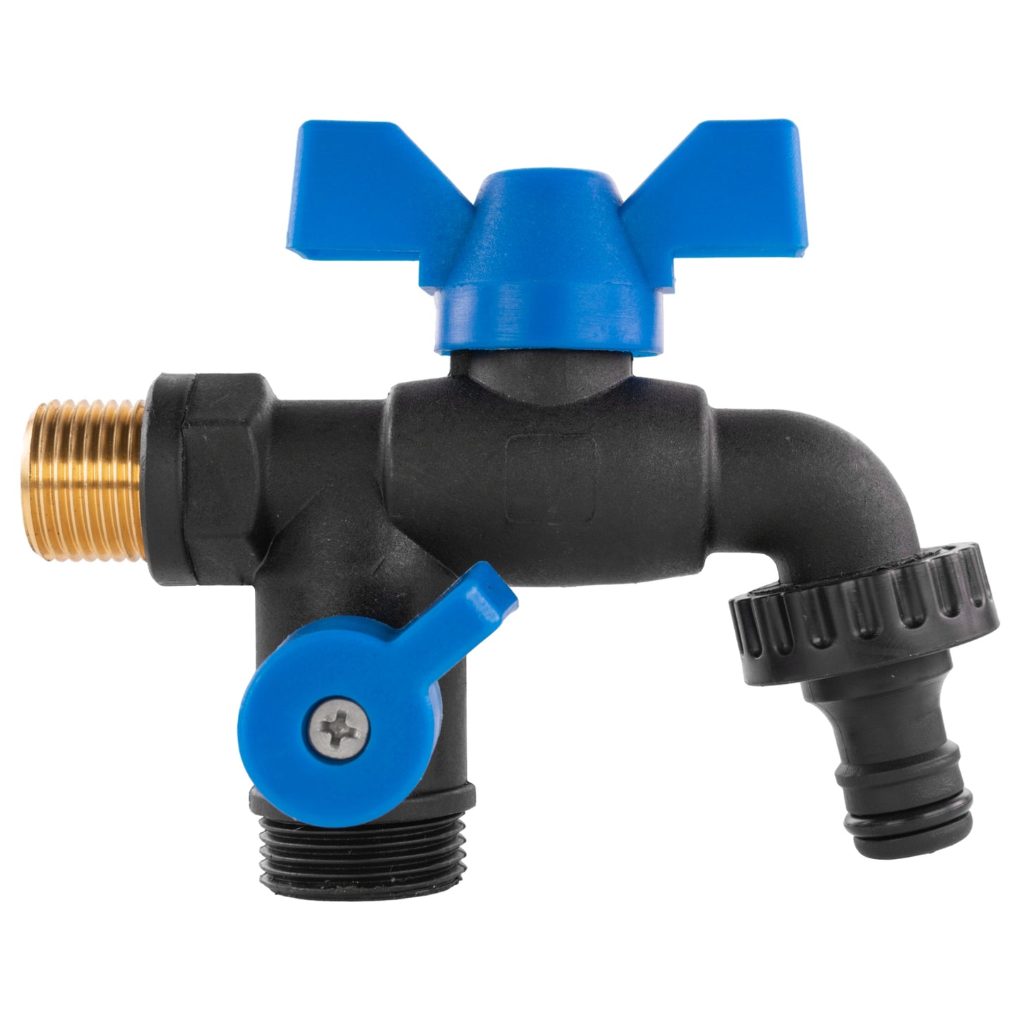 Nylon Quick Connector Dual Outlet Bib Tap, 1/2" BSP