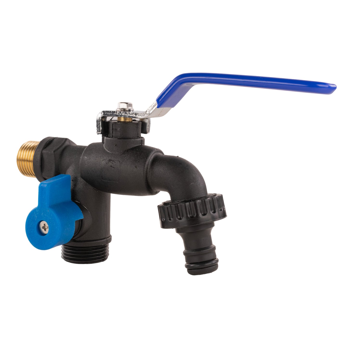 Nylon Quick Connector Dual Outlet Lever Tap, 1/2" BSP