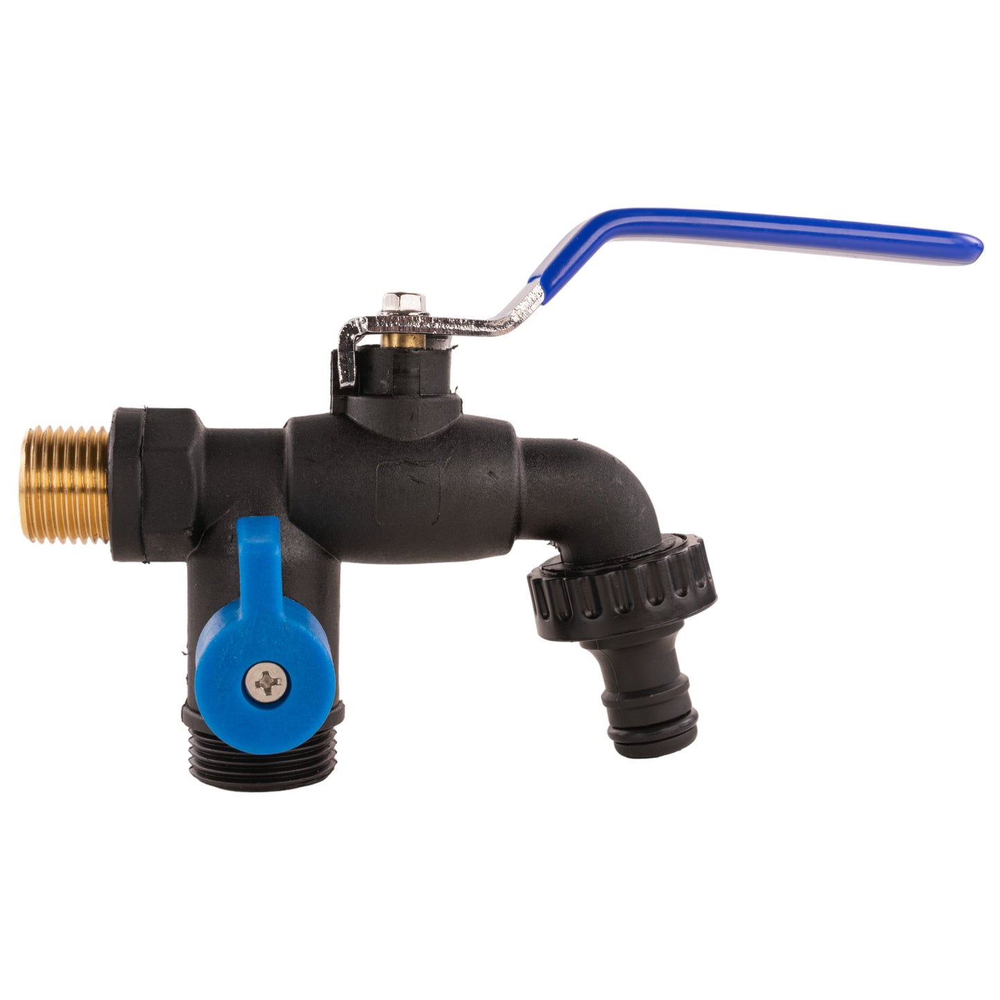 Nylon Quick Connector Dual Outlet Lever Tap, 1/2" BSP