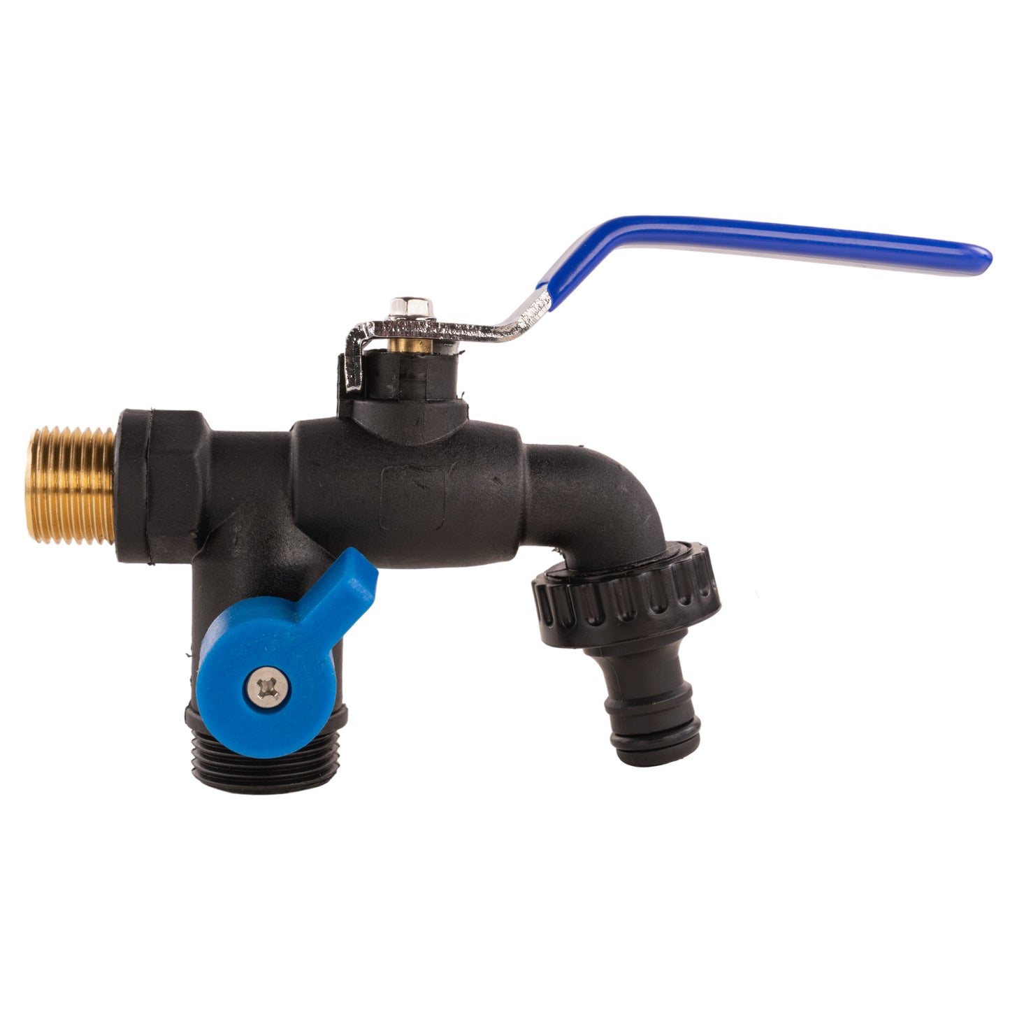Nylon Quick Connector Dual Outlet Lever Tap, 1/2" BSP