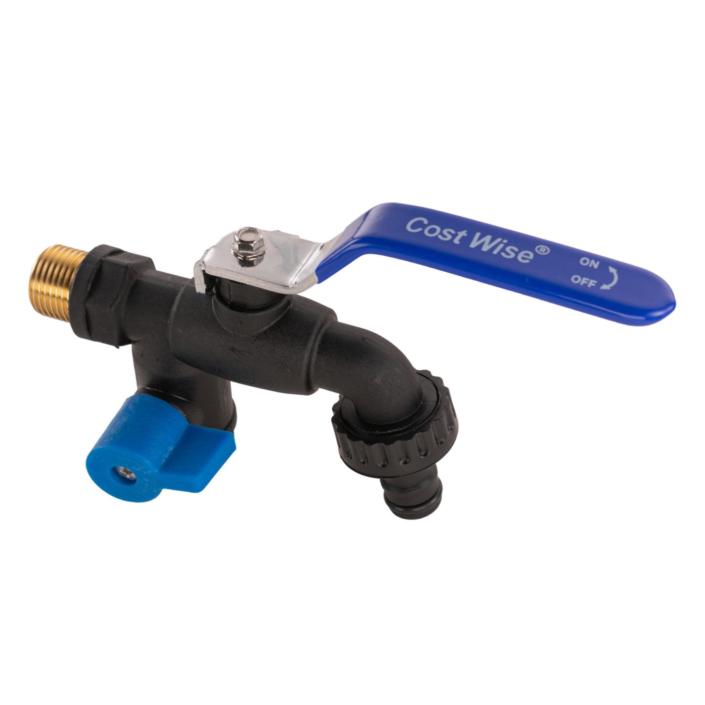 Nylon Quick Connector Dual Outlet Lever Tap, 1/2" BSP