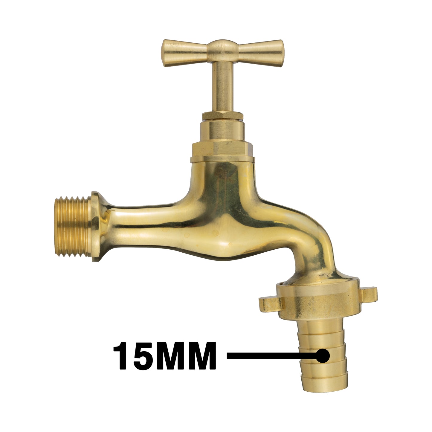 1/2" BSP Polished Vintage Style Bib Taps with Hosetail or Quick Connector Outlet