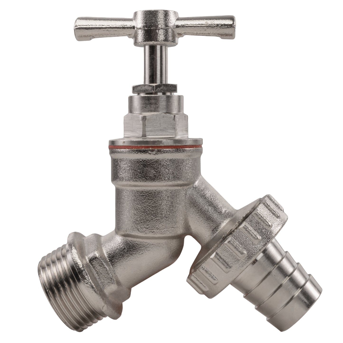 Nickel Plated Brass Barbed Bib Tap, 1/2" BSP