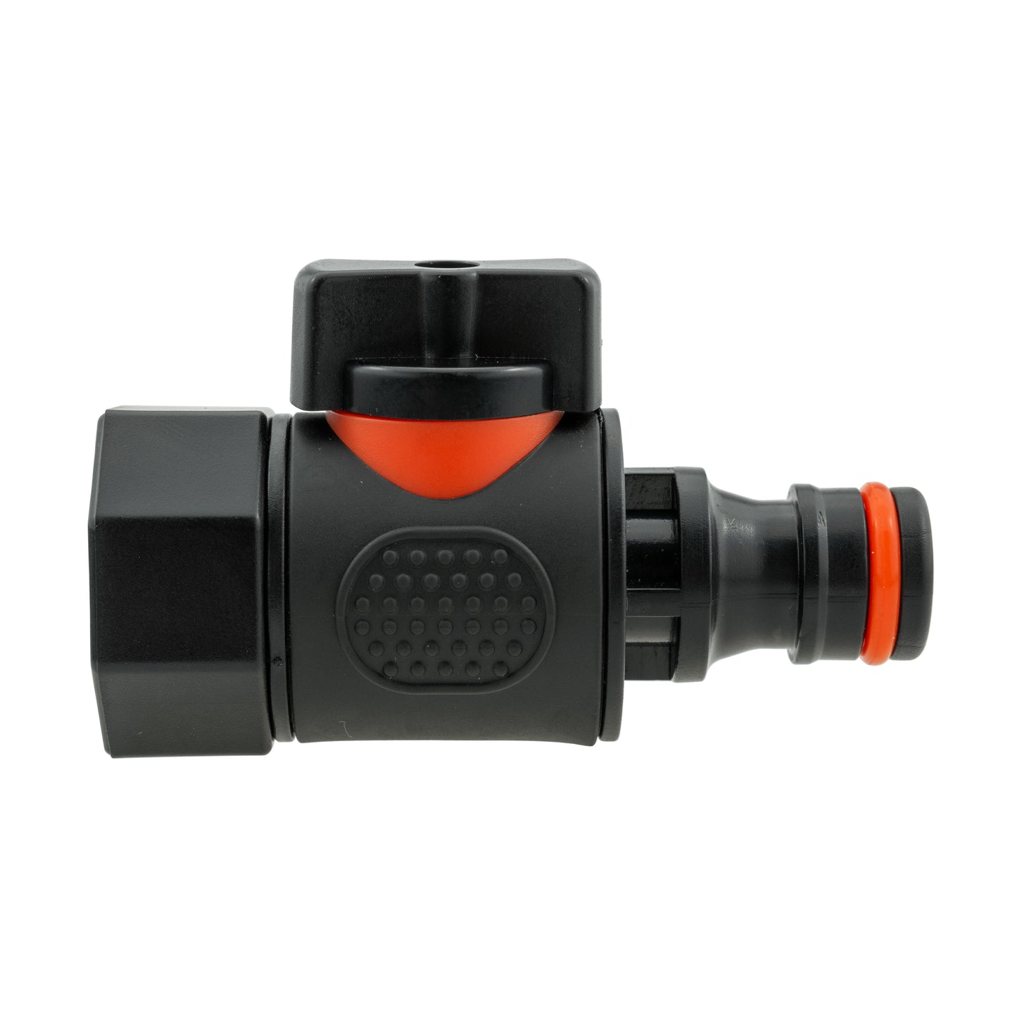 3/4" BSPF To Male Quick Connector Valve, Soft Touch Black