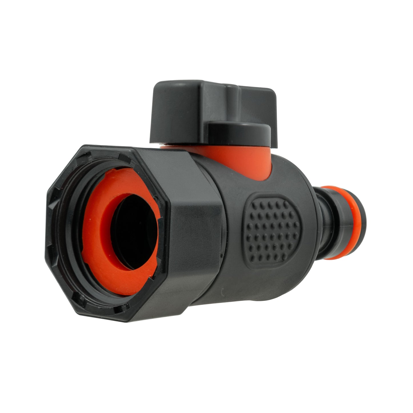 3/4" BSPF To Male Quick Connector Valve, Soft Touch Black