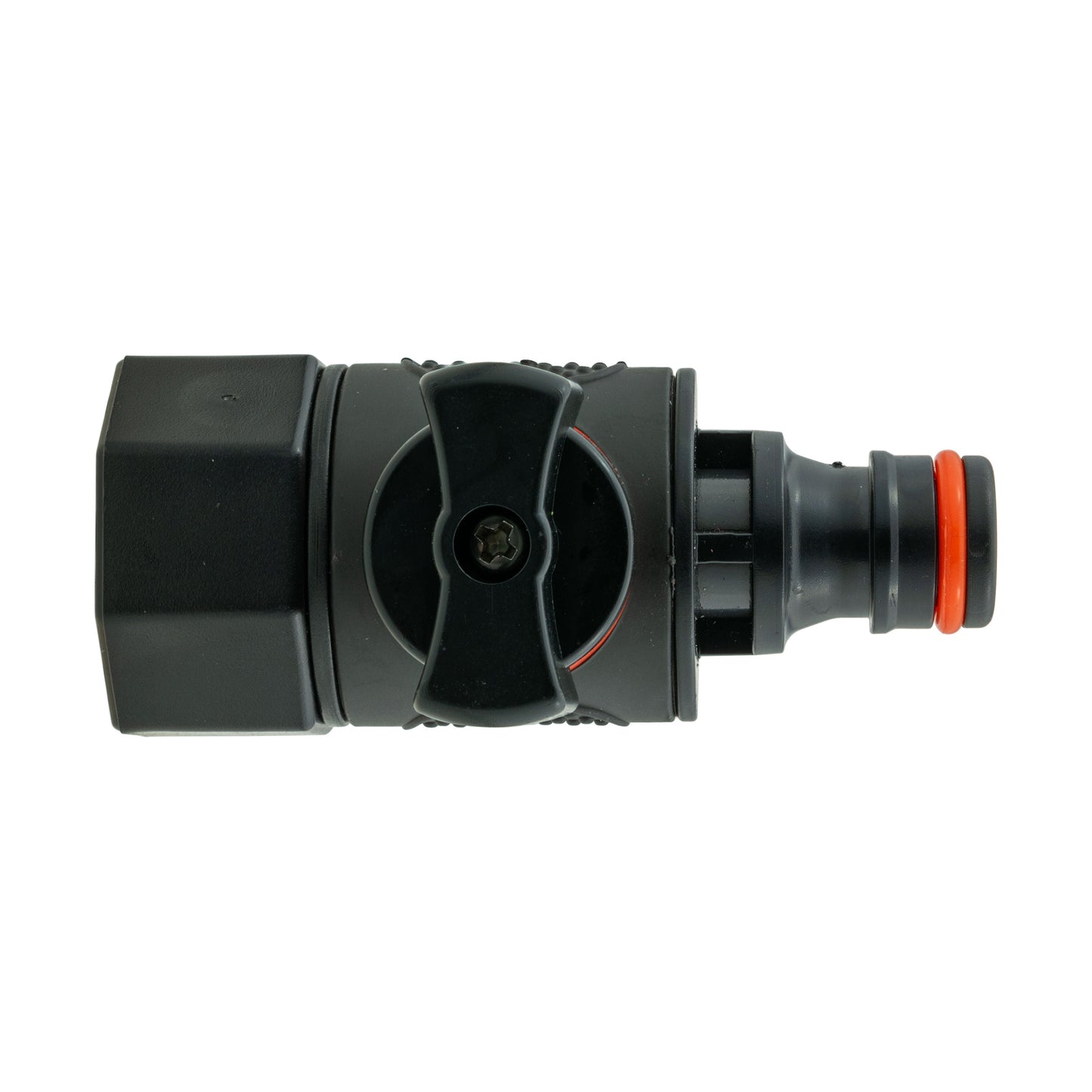 3/4" BSPF To Male Quick Connector Valve, Soft Touch Black