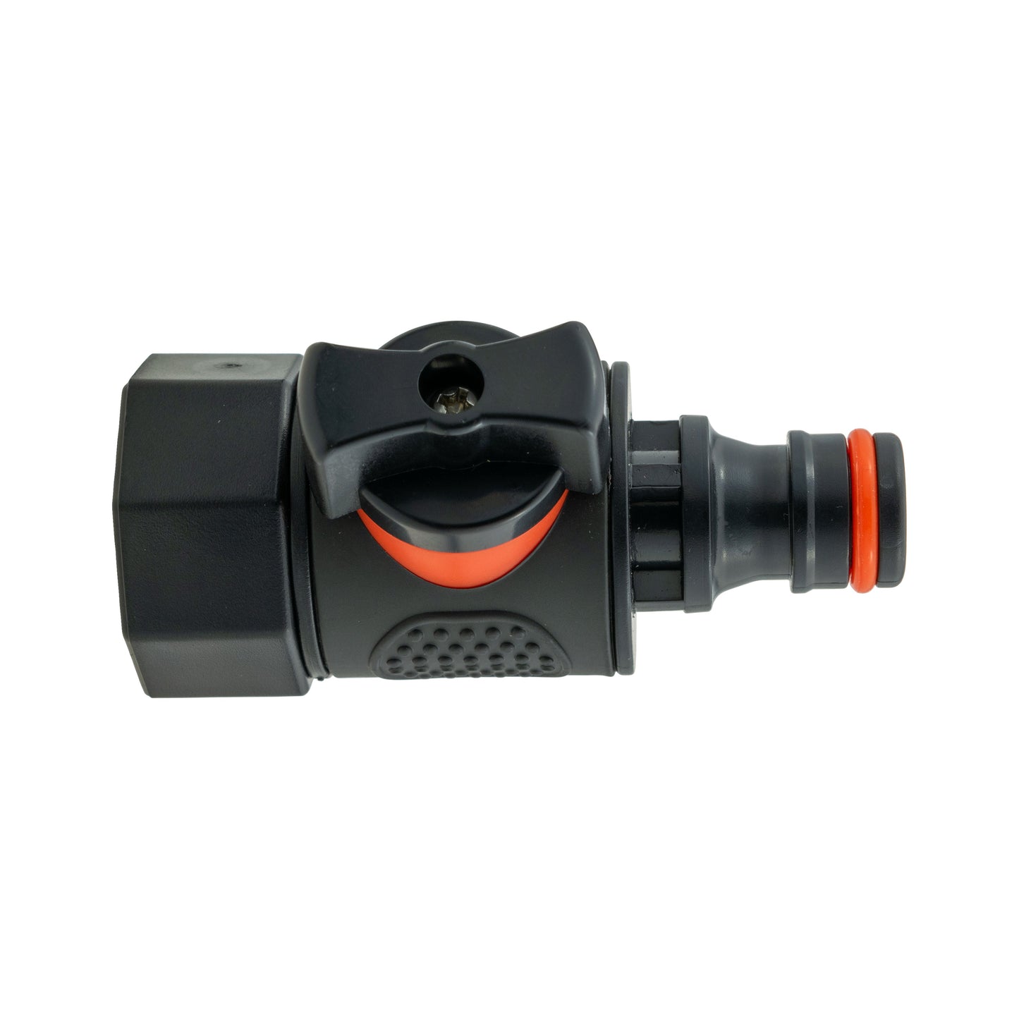 3/4" BSPF To Male Quick Connector Valve, Soft Touch Black