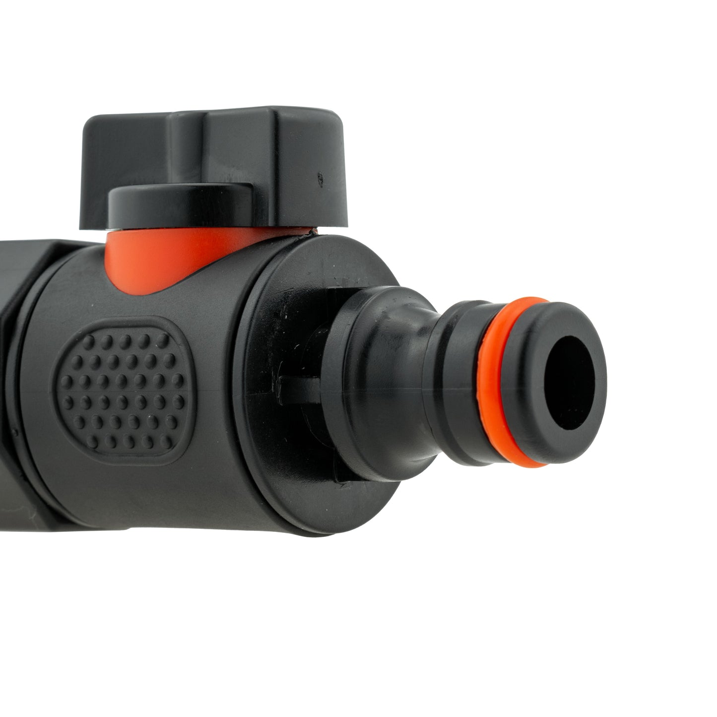 3/4" BSPF To Male Quick Connector Valve, Soft Touch Black