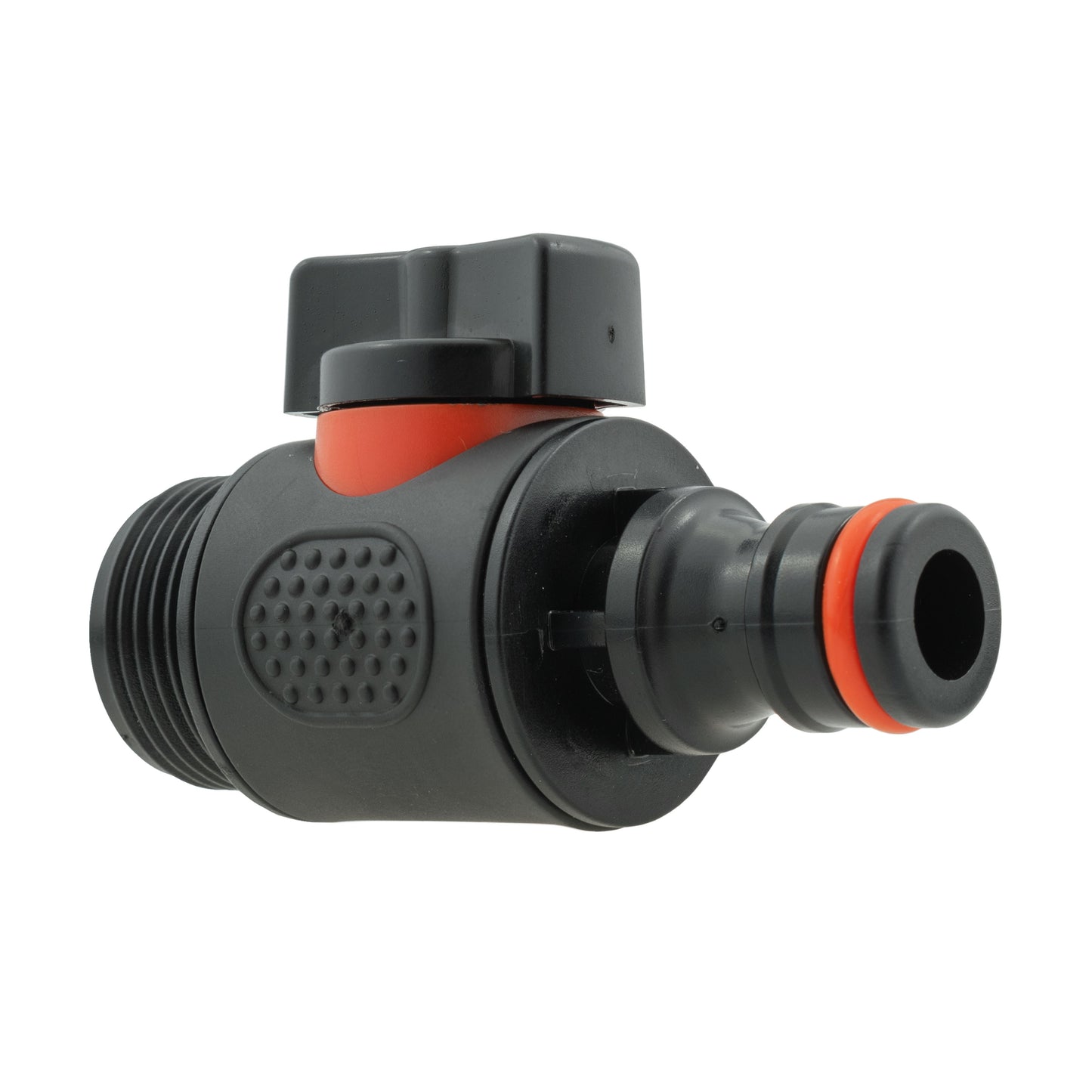 3/4" BSPM To Male Quick Connector Valve, Soft Touch Black