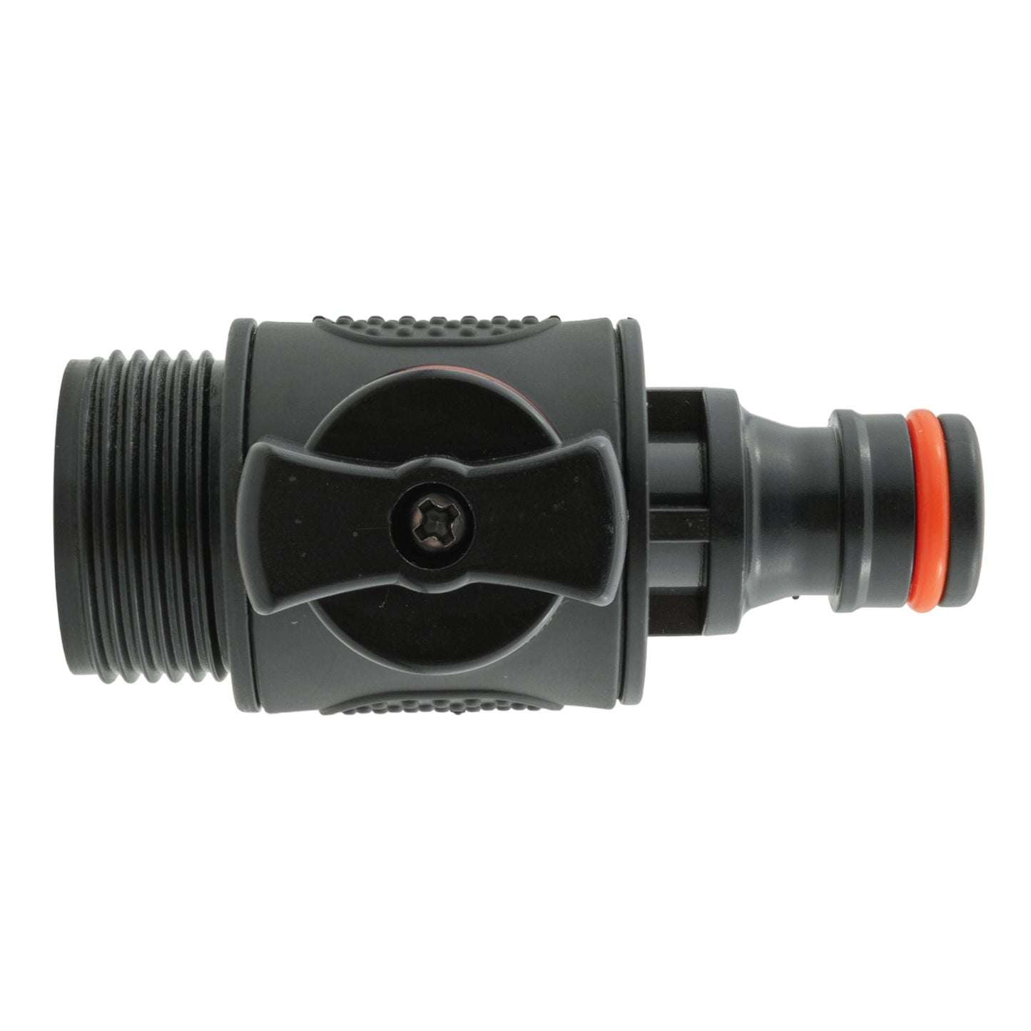 3/4" BSPM To Male Quick Connector Valve, Soft Touch Black