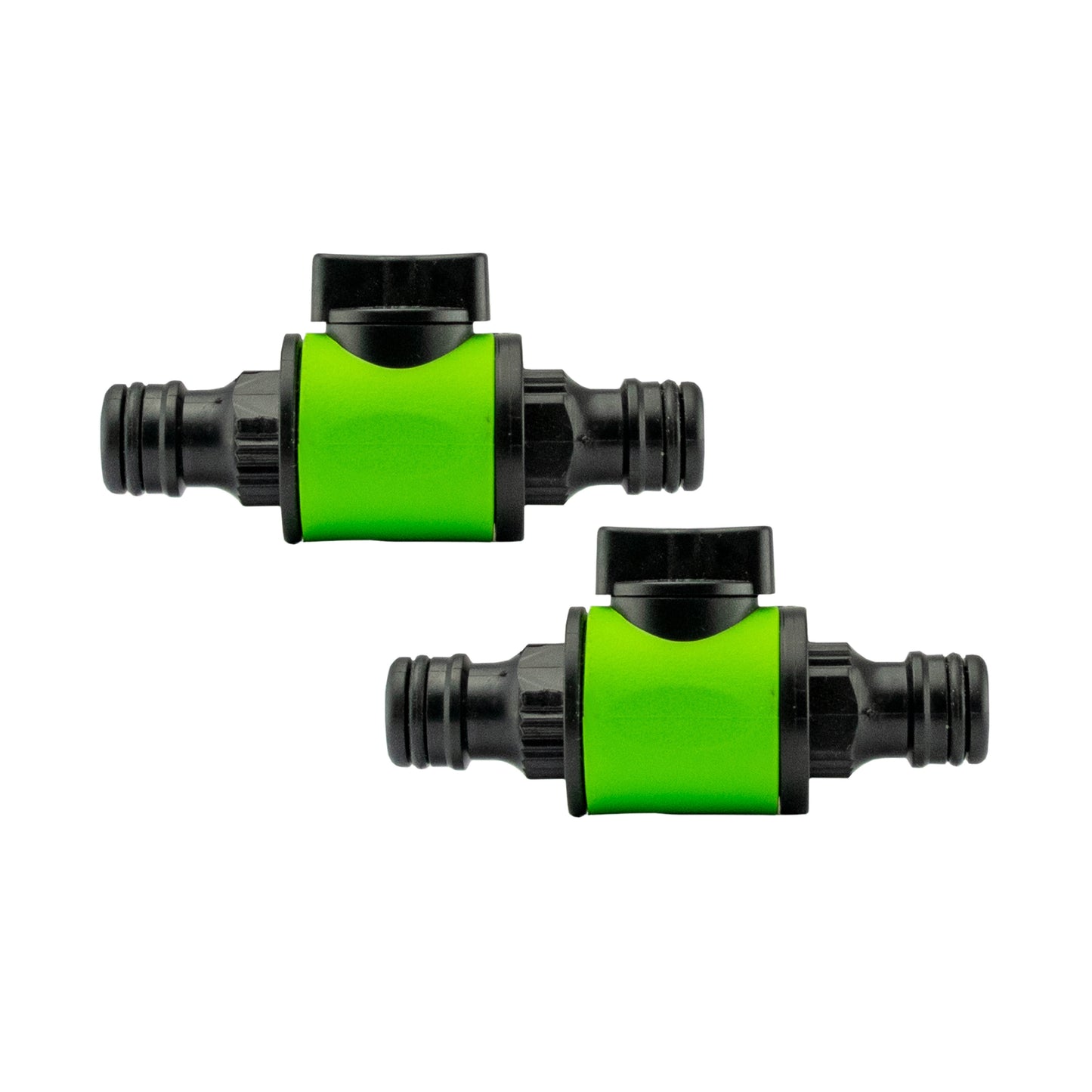 In-Line Valve with Quick Connectors - 6 Piece Set, Green & Black