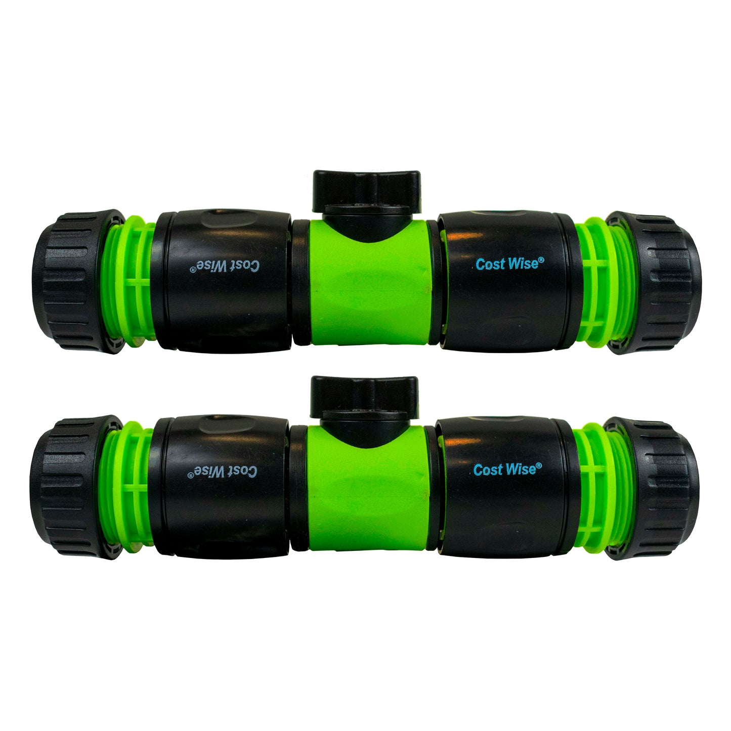 In-Line Valve with Quick Connectors - 6 Piece Set, Green & Black