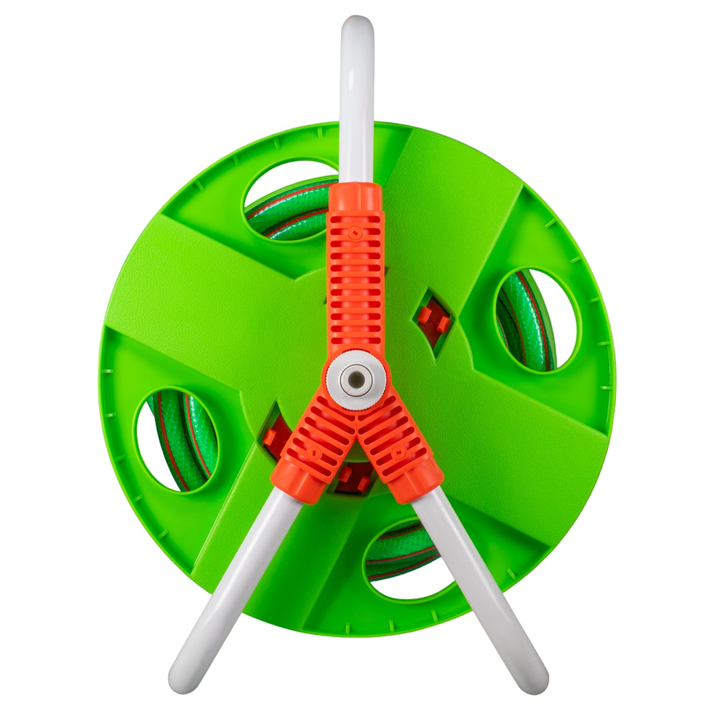 Hose Pipe Storage Reel Holder with 15m Premium 6-Layer Green Hose